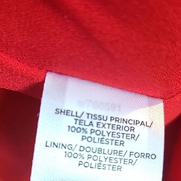 LOFT Red Sheer Blouse, Blue & White Print, Ruffled Collar & Cuffs, Size XL - Picture 13 of 13